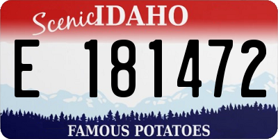 ID license plate E181472