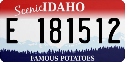 ID license plate E181512