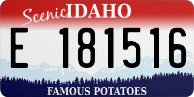 ID license plate E181516