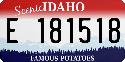 ID license plate E181518