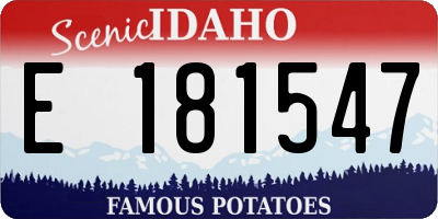 ID license plate E181547
