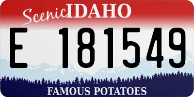 ID license plate E181549