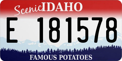 ID license plate E181578