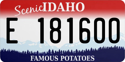 ID license plate E181600