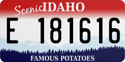 ID license plate E181616