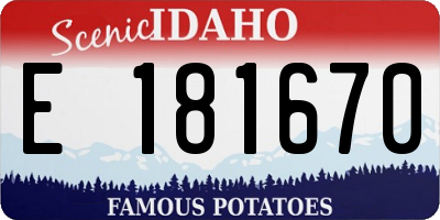 ID license plate E181670
