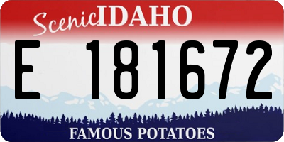 ID license plate E181672