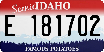 ID license plate E181702