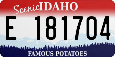 ID license plate E181704