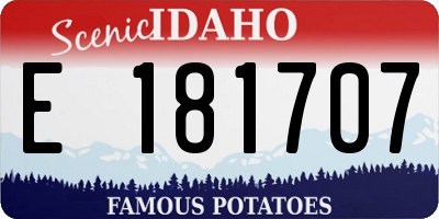 ID license plate E181707