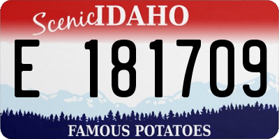 ID license plate E181709
