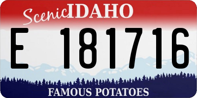 ID license plate E181716