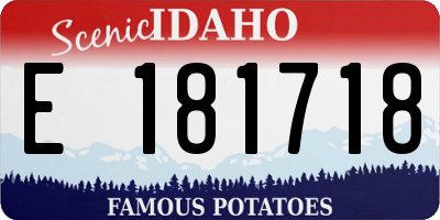 ID license plate E181718