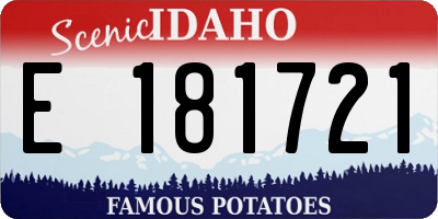 ID license plate E181721