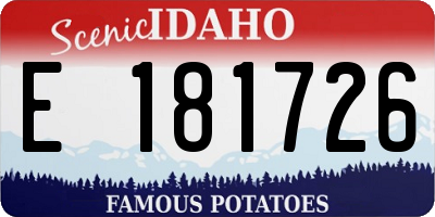 ID license plate E181726