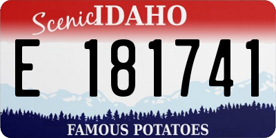 ID license plate E181741