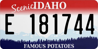ID license plate E181744