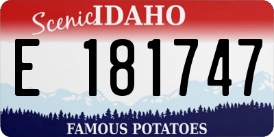 ID license plate E181747