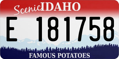 ID license plate E181758