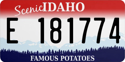 ID license plate E181774