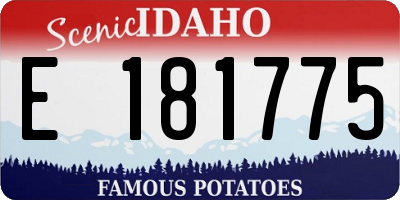 ID license plate E181775