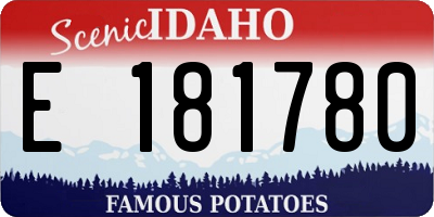 ID license plate E181780