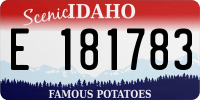 ID license plate E181783