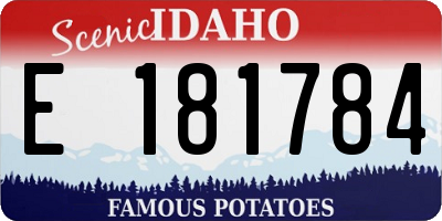 ID license plate E181784
