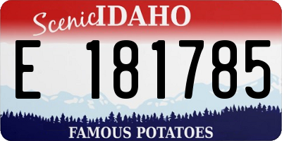 ID license plate E181785