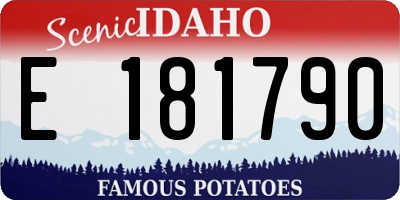 ID license plate E181790