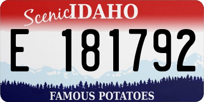 ID license plate E181792