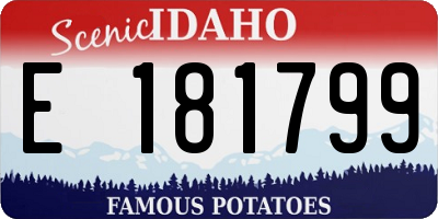 ID license plate E181799