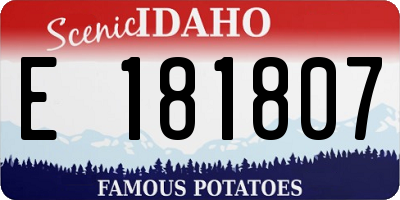 ID license plate E181807