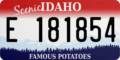 ID license plate E181854