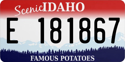 ID license plate E181867
