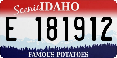 ID license plate E181912
