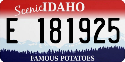 ID license plate E181925