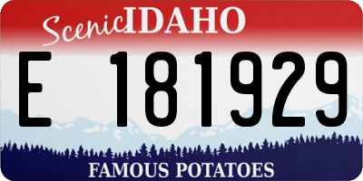 ID license plate E181929