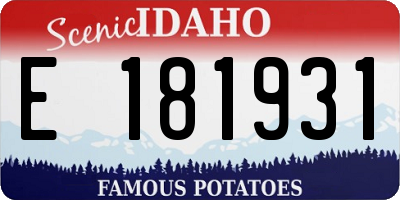 ID license plate E181931