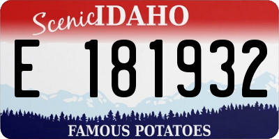 ID license plate E181932