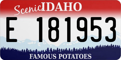 ID license plate E181953