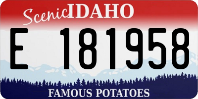 ID license plate E181958