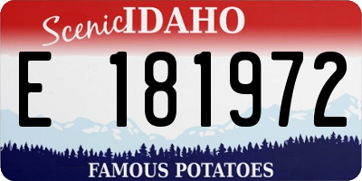 ID license plate E181972