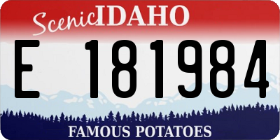 ID license plate E181984