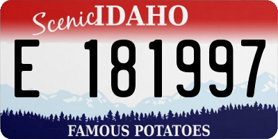 ID license plate E181997