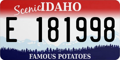 ID license plate E181998