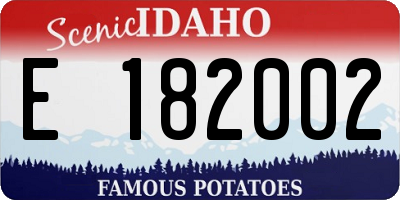 ID license plate E182002