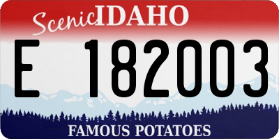 ID license plate E182003