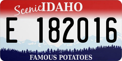 ID license plate E182016