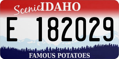 ID license plate E182029